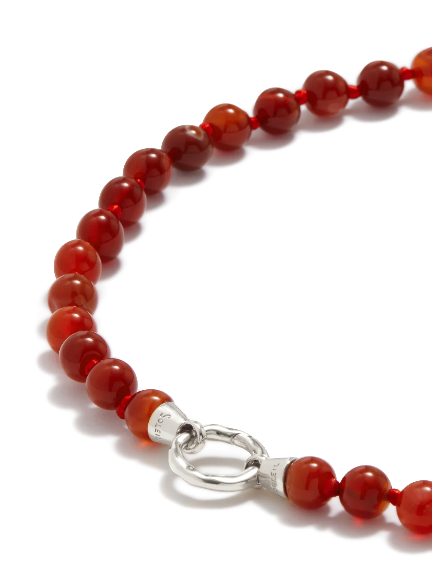 Eve Necklace | Red Carnelian Silver - Image 4