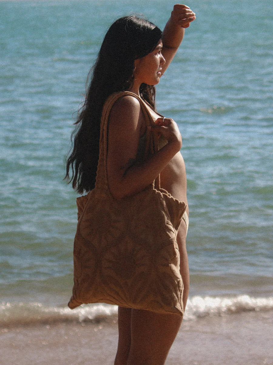 Sundown Towelling Tote | Cinnamon - Image 4