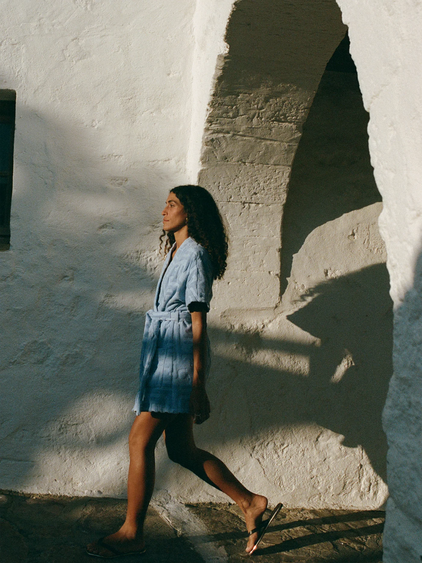 Towelling Mini Robe | Kin Cornflower - Image 5