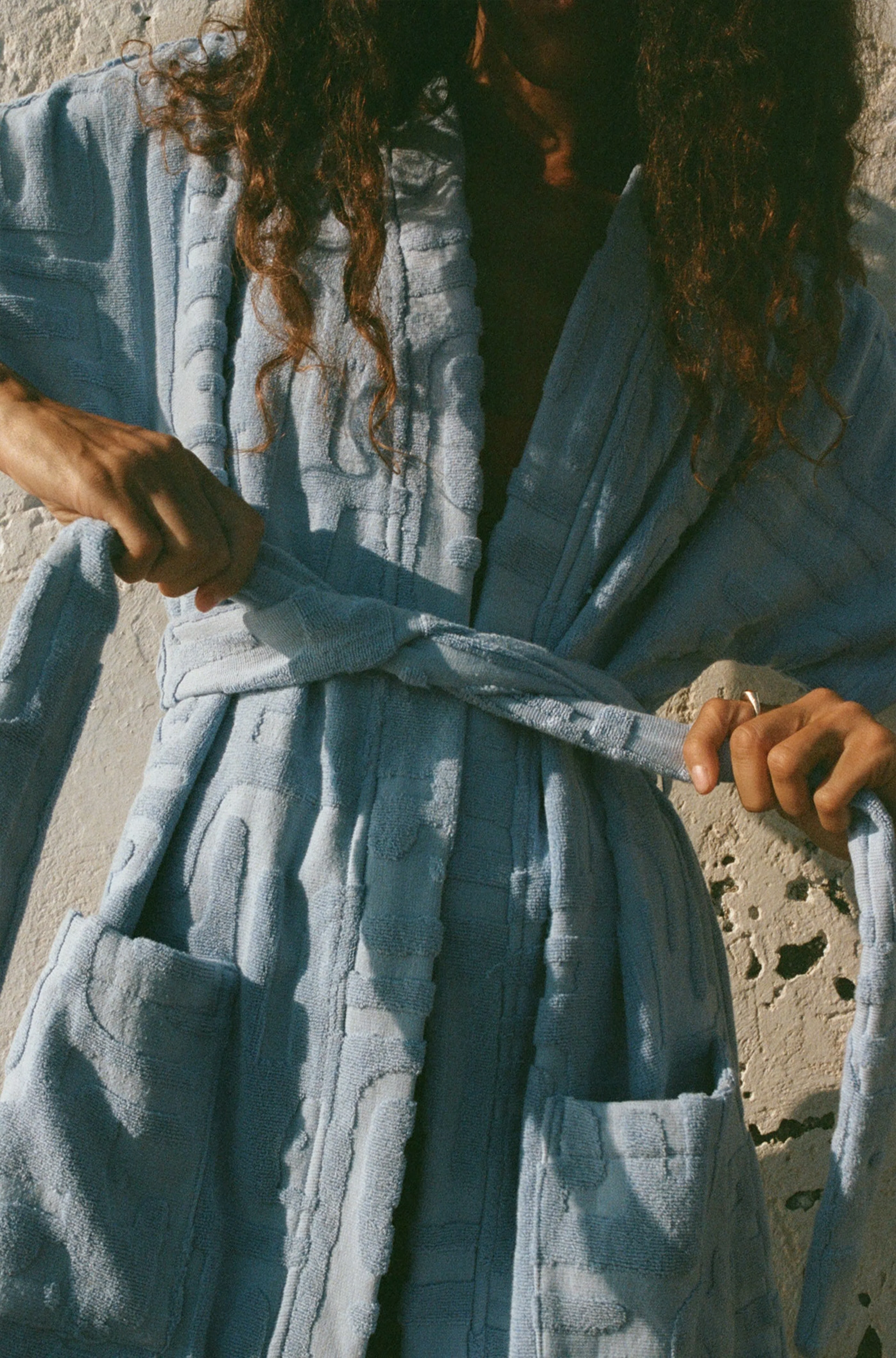 Towelling Mini Robe | Kin Cornflower - Image 6