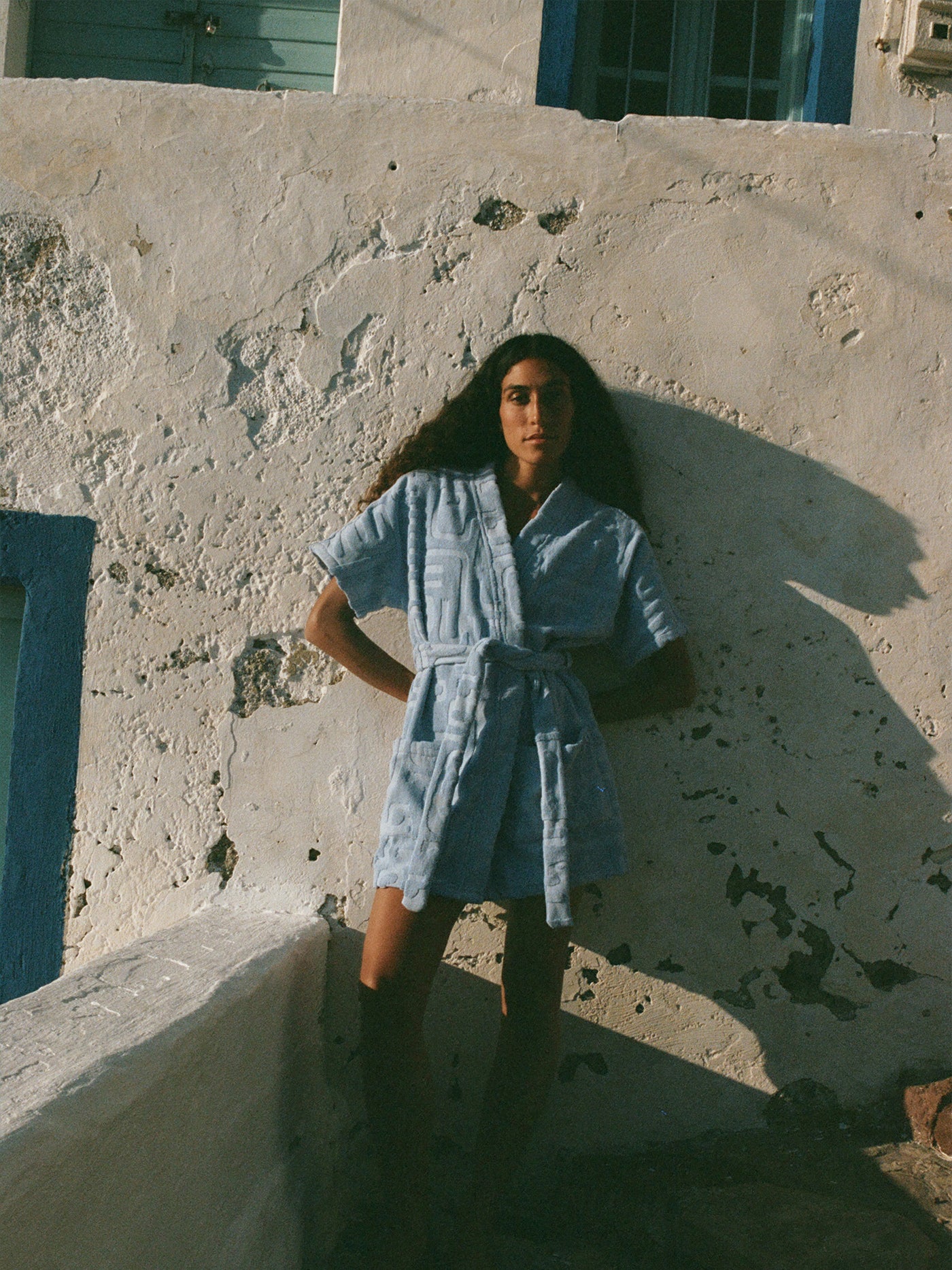 Towelling Mini Robe | Kin Cornflower - Image 8