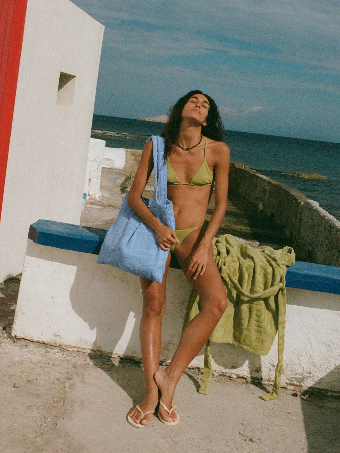 Towelling Tote | Kin Cornflower - Image 4