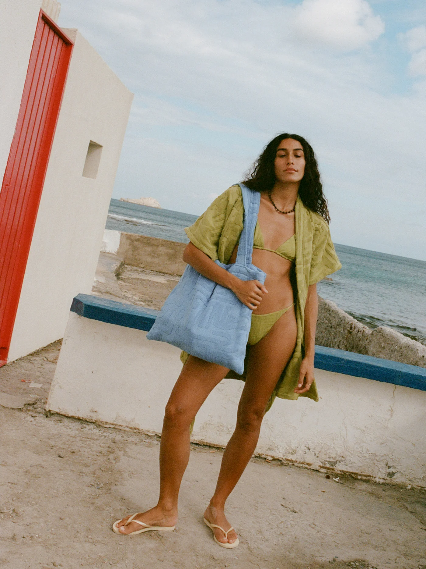 Towelling Tote | Kin Cornflower - Image 5